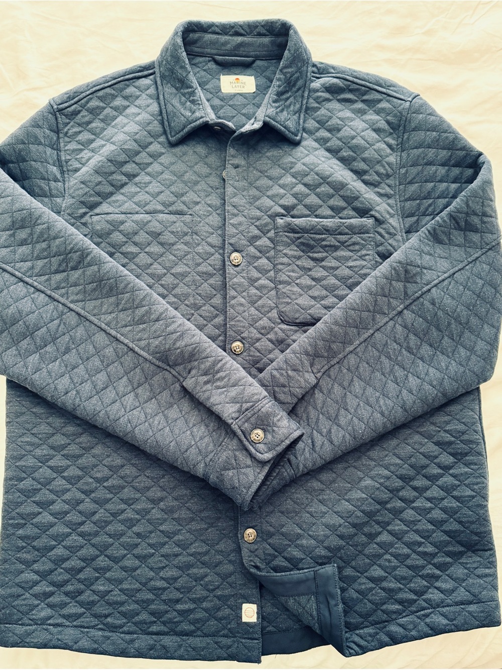 Marine Layer Corbett Quilted Navy Men's Shirt Jacket/Overshirt